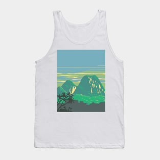 Marble Mountains or Five Elements Mountains Ngu Hanh Son District Vietnam WPA Art Deco Poster Tank Top